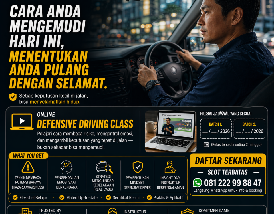 Defensive driving online training Pro Drive Indonesia dengan peserta kelas virtual meningkatkan keselamatan berkendara dan manajemen risiko perusahaan